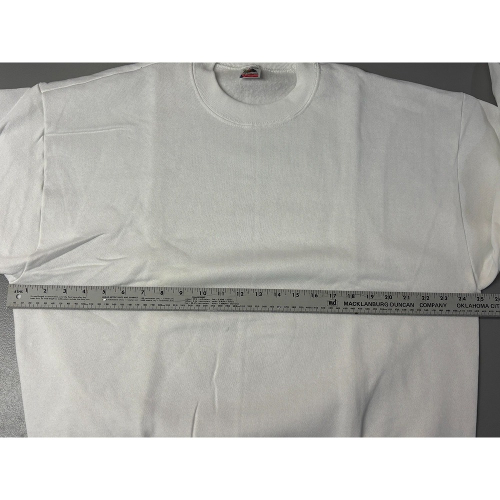 Vintage Fruit Of The Loom Sweatshirt Mens White Fleece Pullover USA Made XL NWOT - Picture 6 of 6